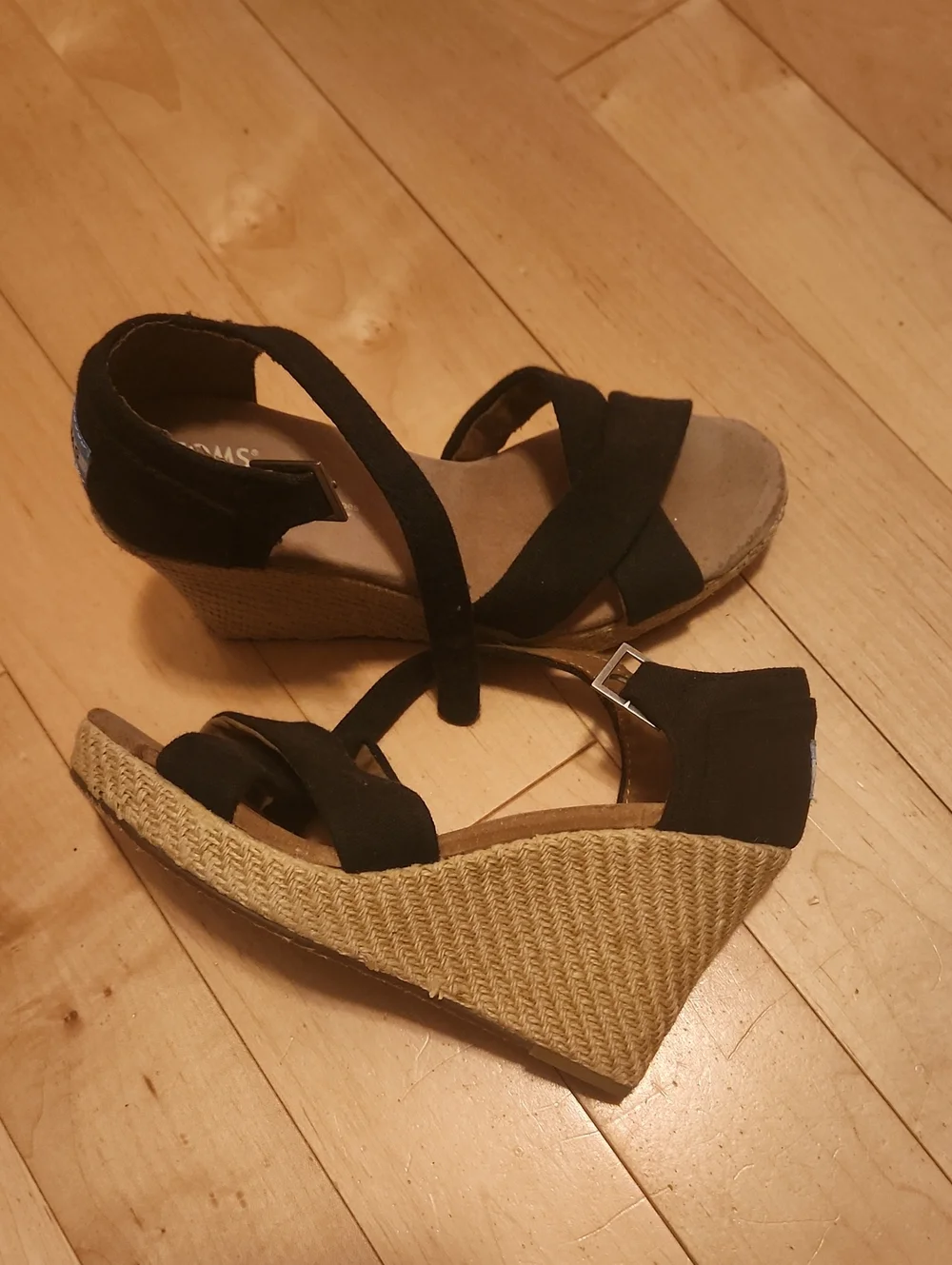 Toms Navy Wedge Espadrille Sandals